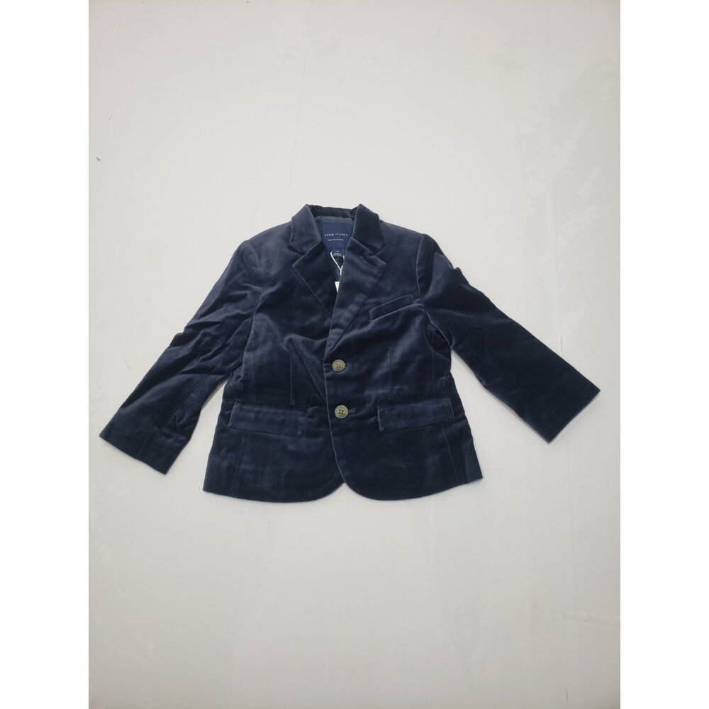 Janie and Jack Boys Toddler Formal Velvet Blazer Blue Jacket Size 2T Holiday